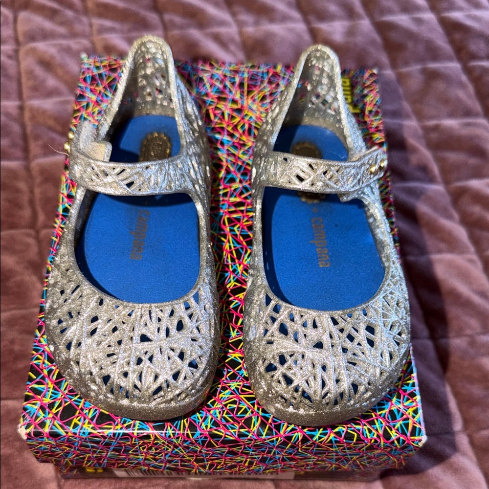 Mini Melissa Silver Kids Sandals Toddler Sz 7